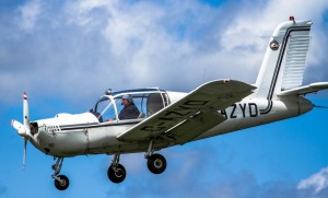 Rally just landing with Mick Davies at the controls