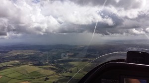 A shower cloud in the distance on a Cross Country