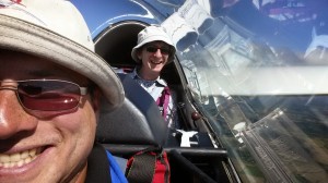 Miek and Rob enjoying a soaring flight across country